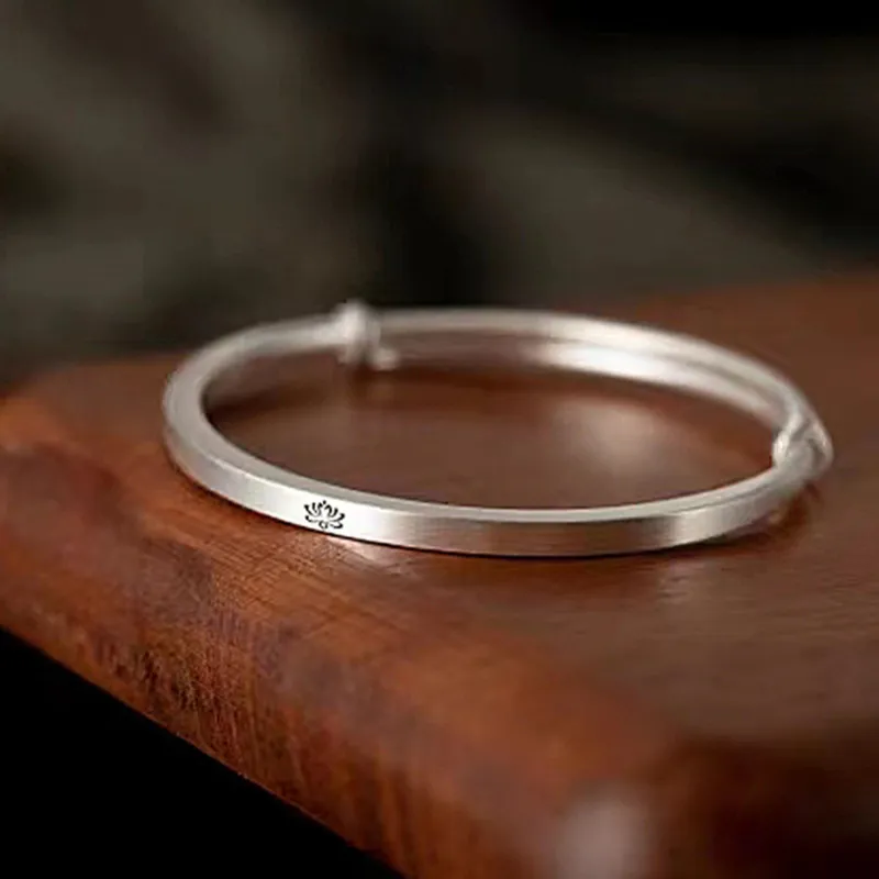 HAOYINFANG 999 Fine Silver Bangles Women's-3