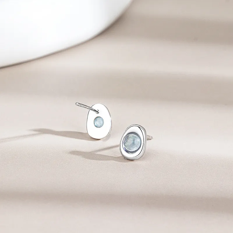 HAOYINFANG 925 Sterling Silver Stud Earrings Women's-3