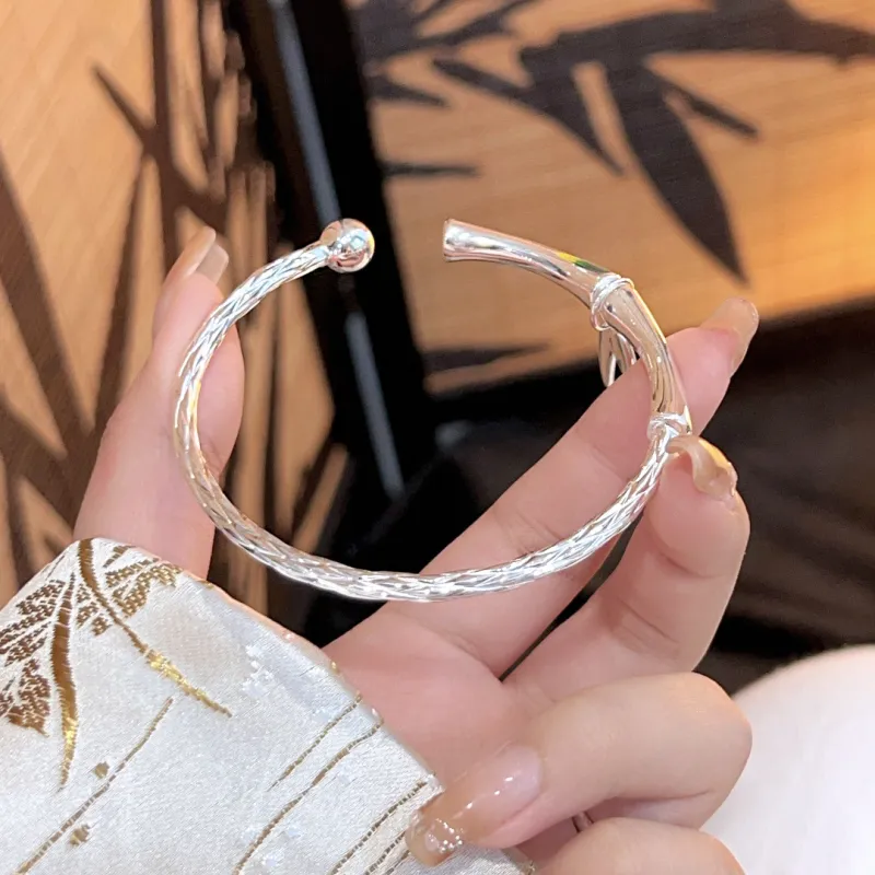 HAOYINFANG 999 Fine Silver Sterling Silver Bracelets Women's-2