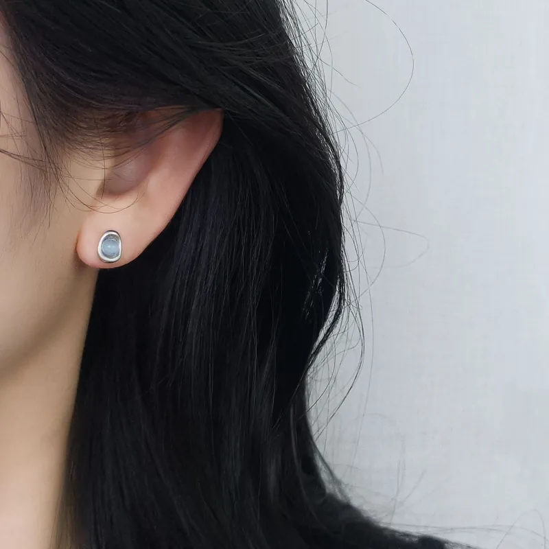 HAOYINFANG 925 Sterling Silver Stud Earrings Women's-1