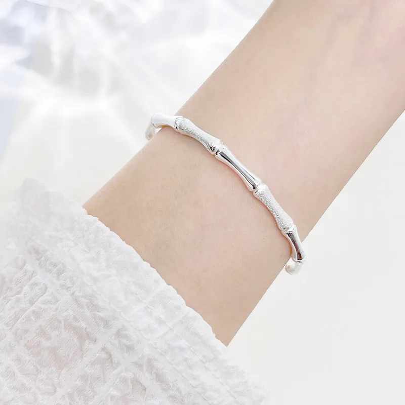 HAOYINFANG Pure Silver 9999 Bangles Women's-2