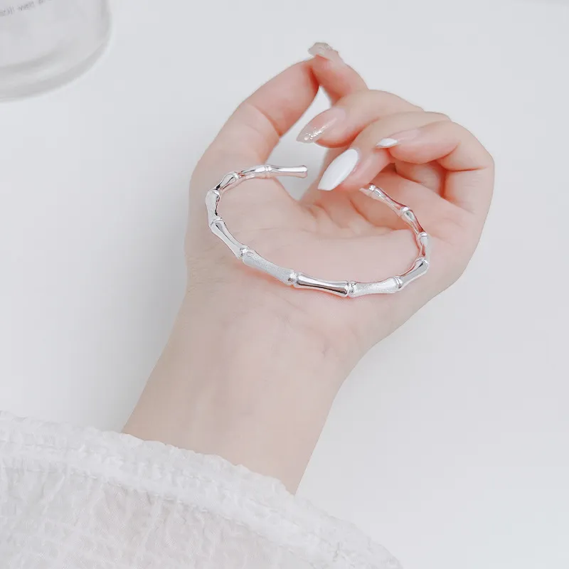 HAOYINFANG 999 Fine Silver 9 Sterling Silver Bangles Women's-1