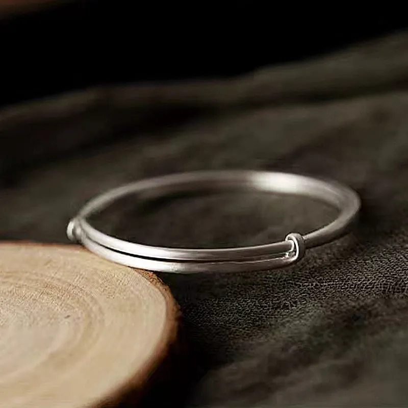 HAOYINFANG 999 Fine Silver Bangles Women's-2
