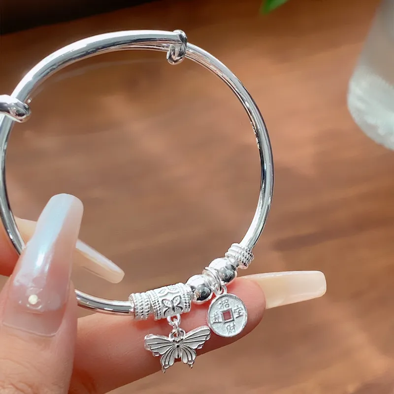 HAOYINFANG S999 Fine Silver Sterling Silver Bracelets Women's-3