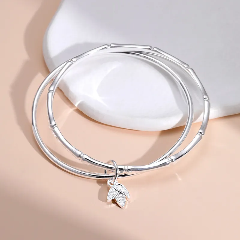 HAOYINFANG 999 Fine Silver Sterling Silver Bracelets Women's-1