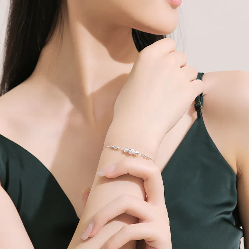 HAOYINFANG 990 Silver Bracelets Women's-4