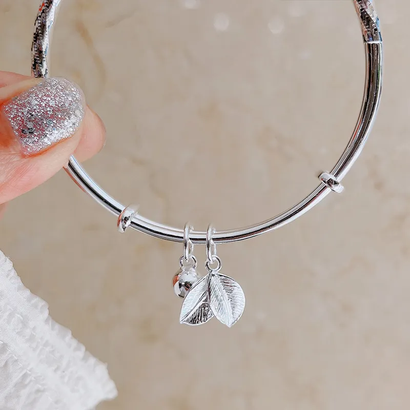 HAOYINFANG 999 Fine Silver Bangles Women's-1