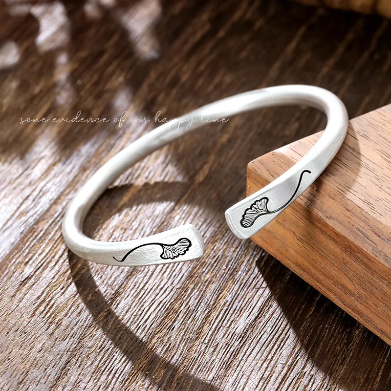 HAOYINFANG 999 Fine Silver Sterling Silver Bracelets Women's-2