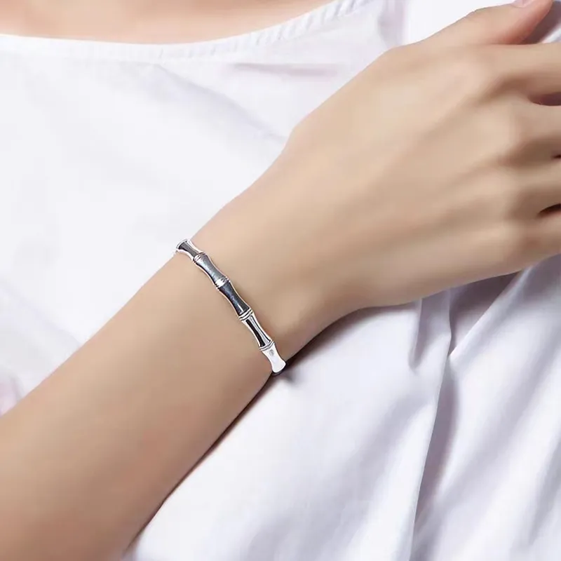 HAOYINFANG 999 Fine Silver Sterling Silver Bracelets Women's-4