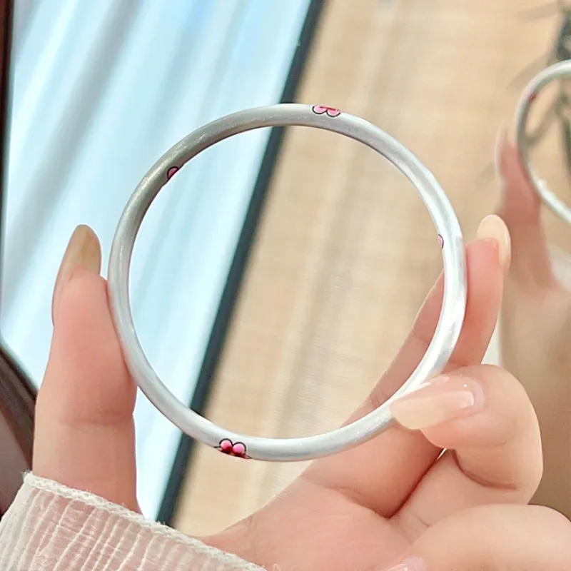 HAOYINFANG 999 Fine Silver Bangles Women's-1