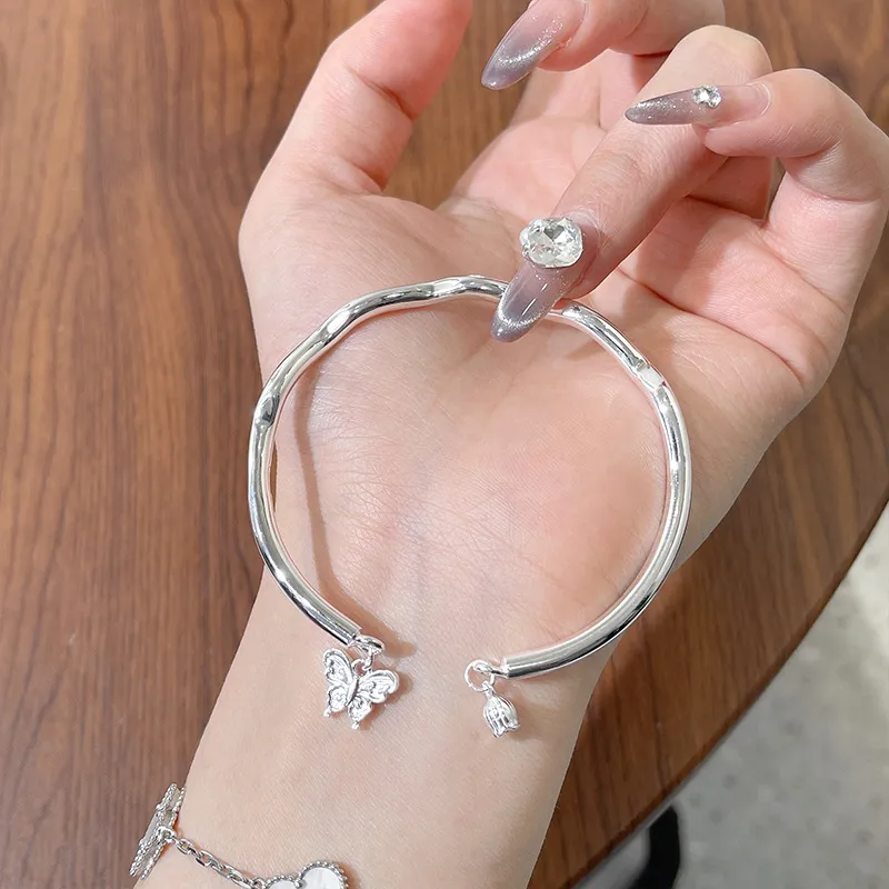 HAOYINFANG 999 Fine Silver Sterling Silver Bracelets Women's-5