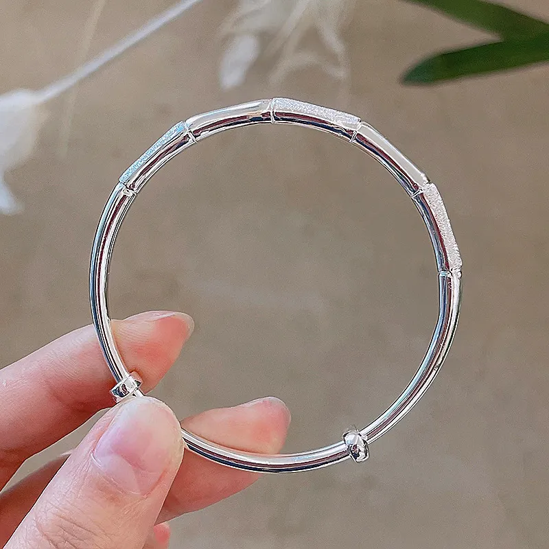 HAOYINFANG 999 Fine Silver Bangles Women's-3