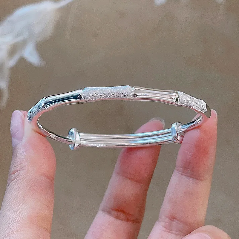 HAOYINFANG 999 Fine Silver Bangles Women's-4