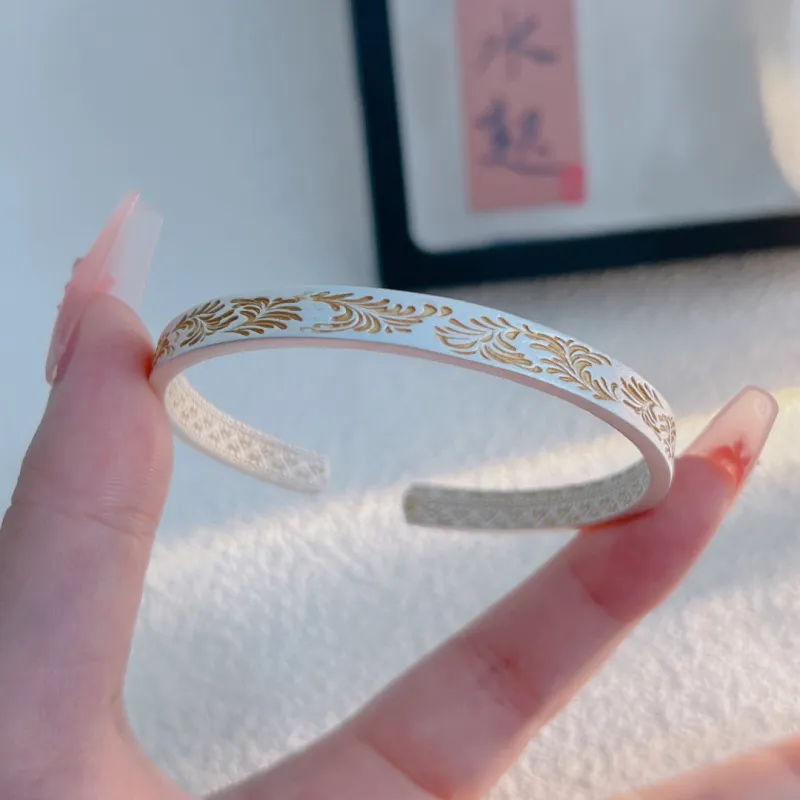 HAOYINFANG 999 Fine Silver Bangles Unisex-1