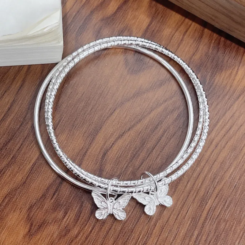 HAOYINFANG 999 Fine Silver Sterling Silver Bracelets Women's-3
