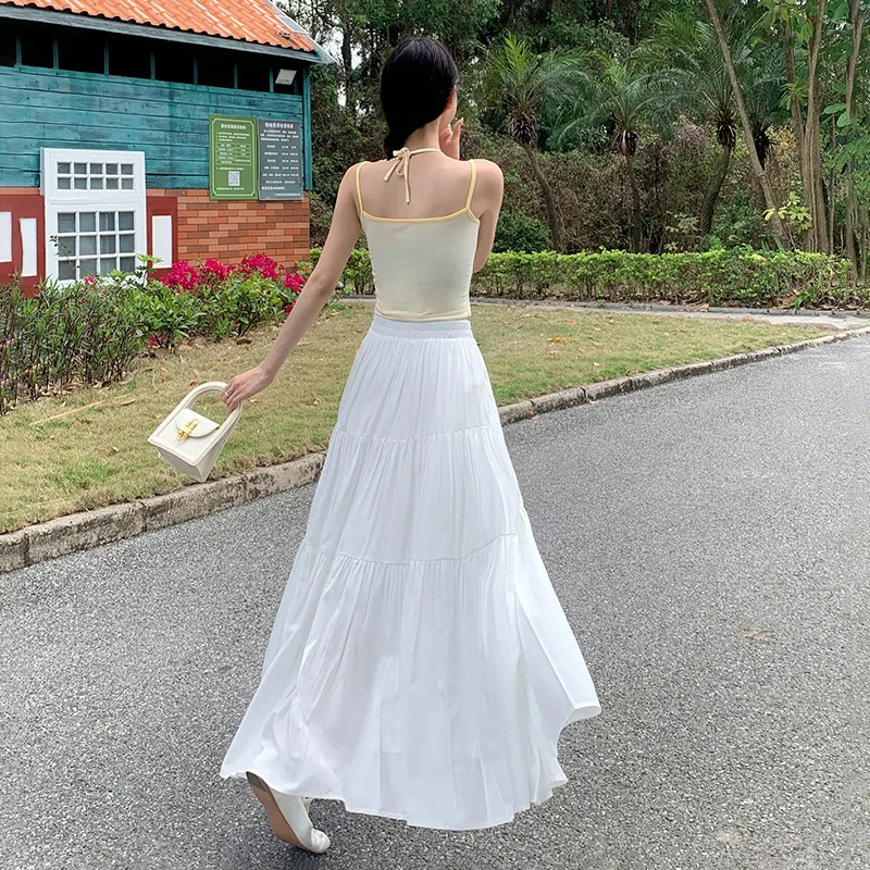 ZXZA Casual Long Skirts Women's-6