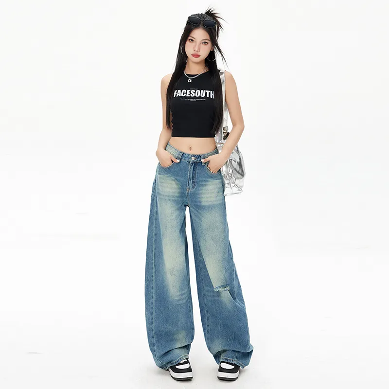 ZXZA Jeans Women's Vintage Blue-3