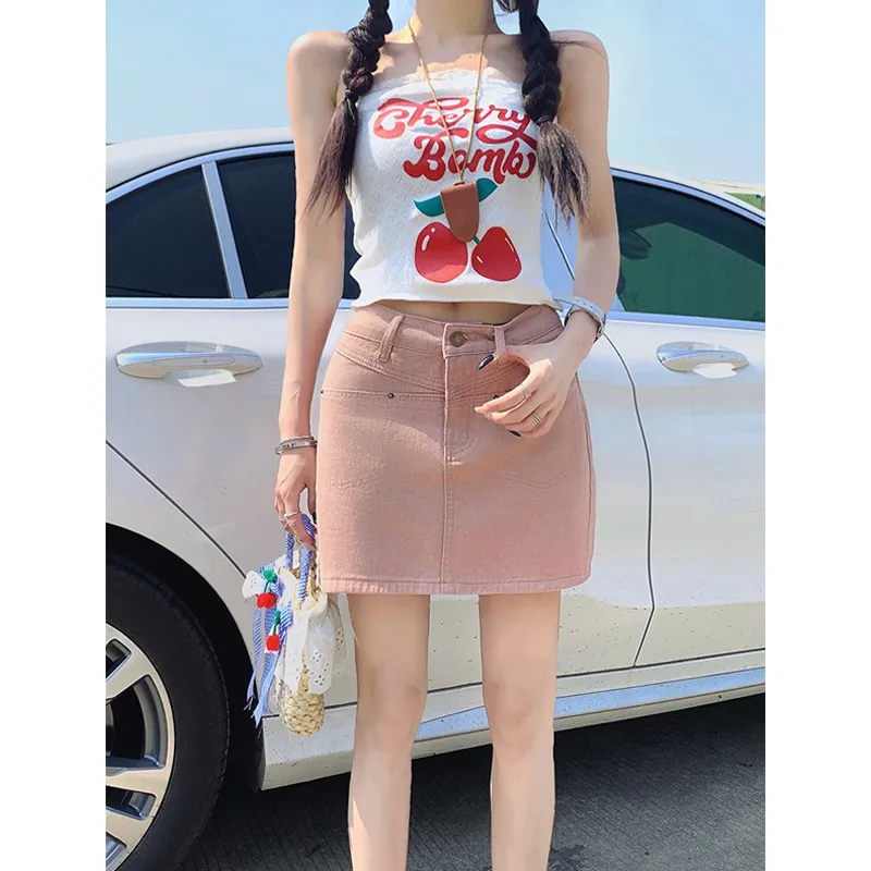 ZXZA Denim Short Skirts Women's-9