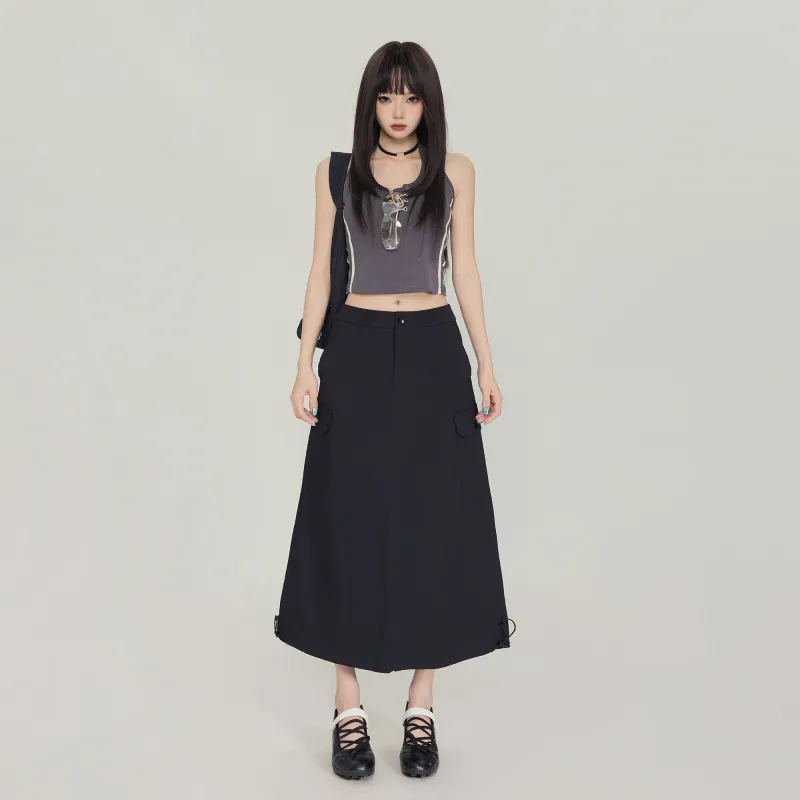 ZXZA Casual Long Skirts Women's-13