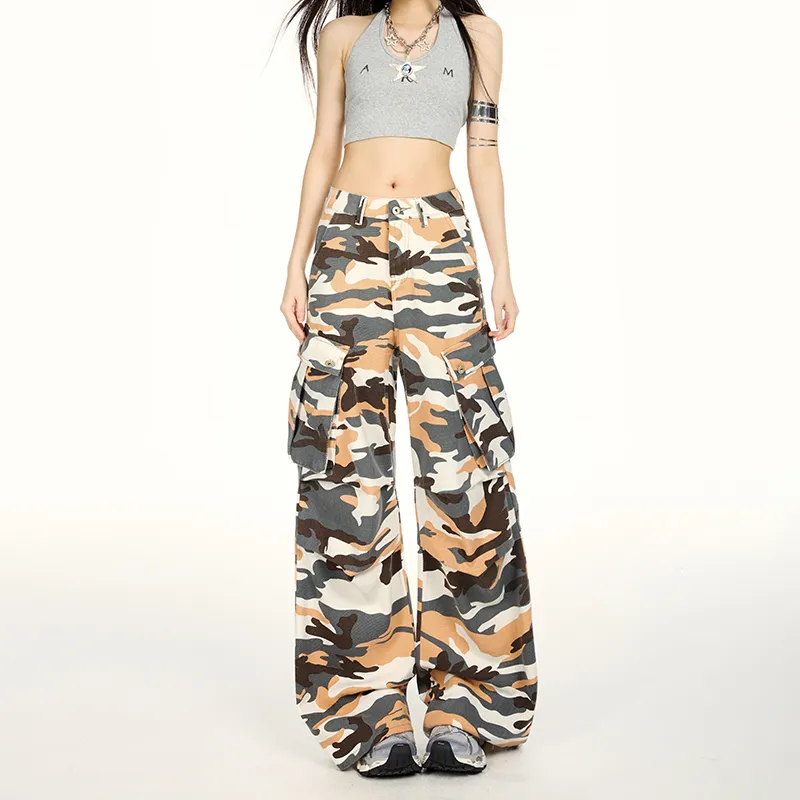ZXZA Jeans Women's Camouflage-2