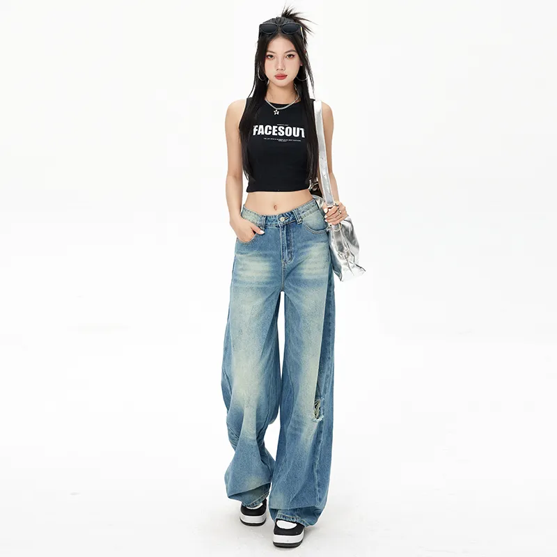 ZXZA Jeans Women's Vintage Blue-4