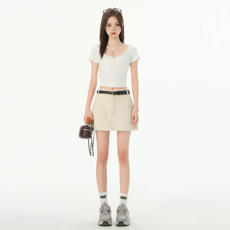 ZXZA Denim Short Skirts Women's-9