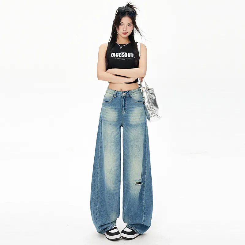 ZXZA Jeans Women's Vintage Blue-5