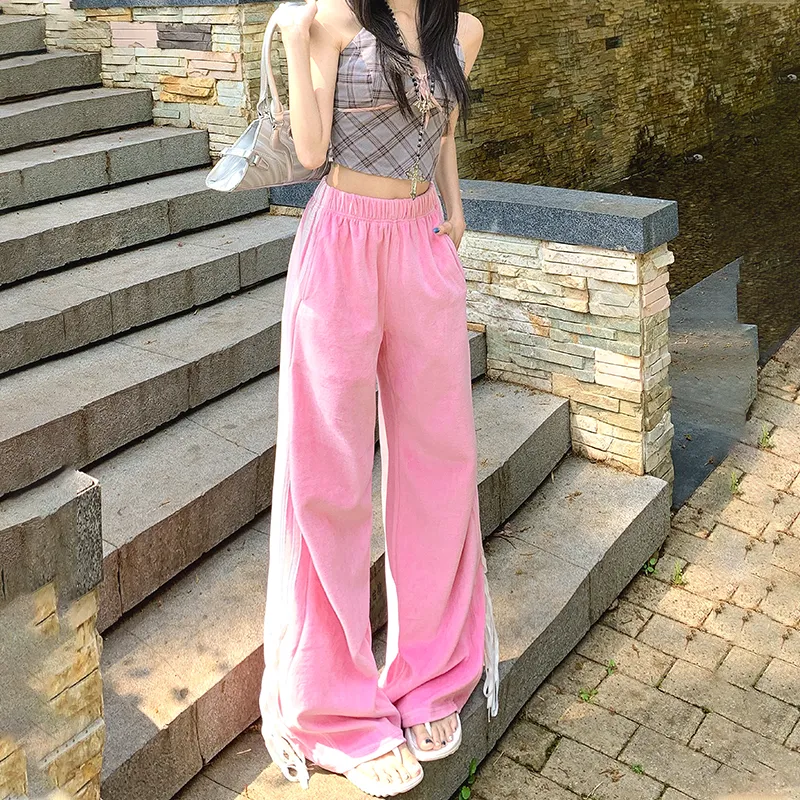 ZXZA Casual Pants Women's Barbie Pink-13