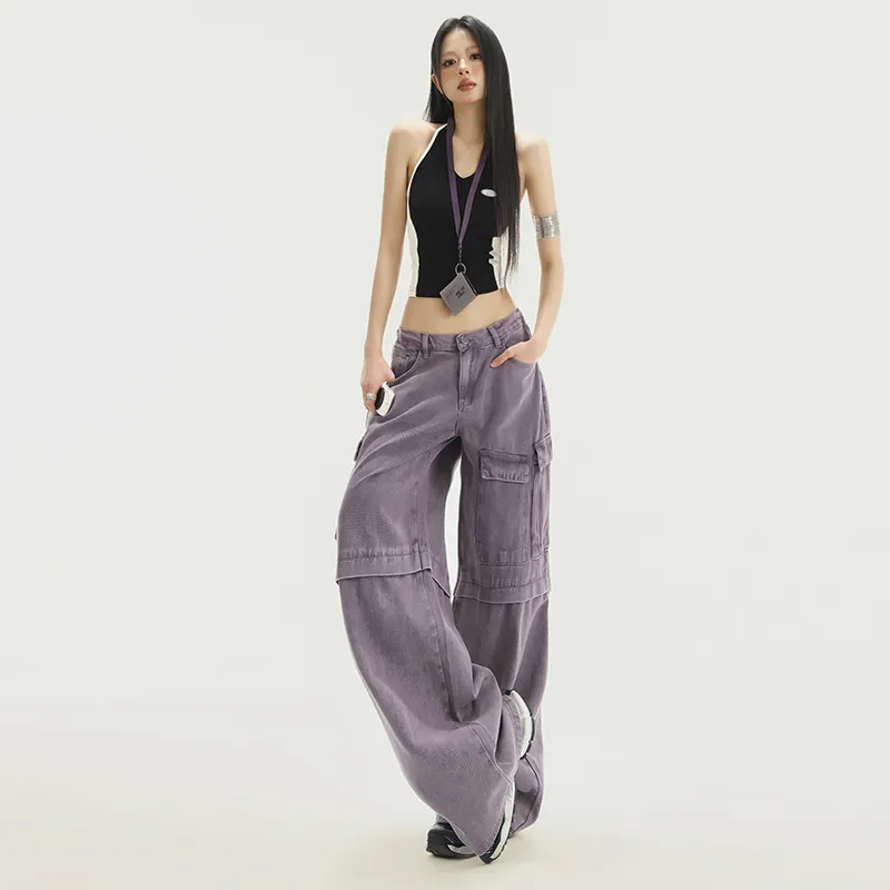 ZXZA Jeans Women's Purple Sweet Potato Color-6
