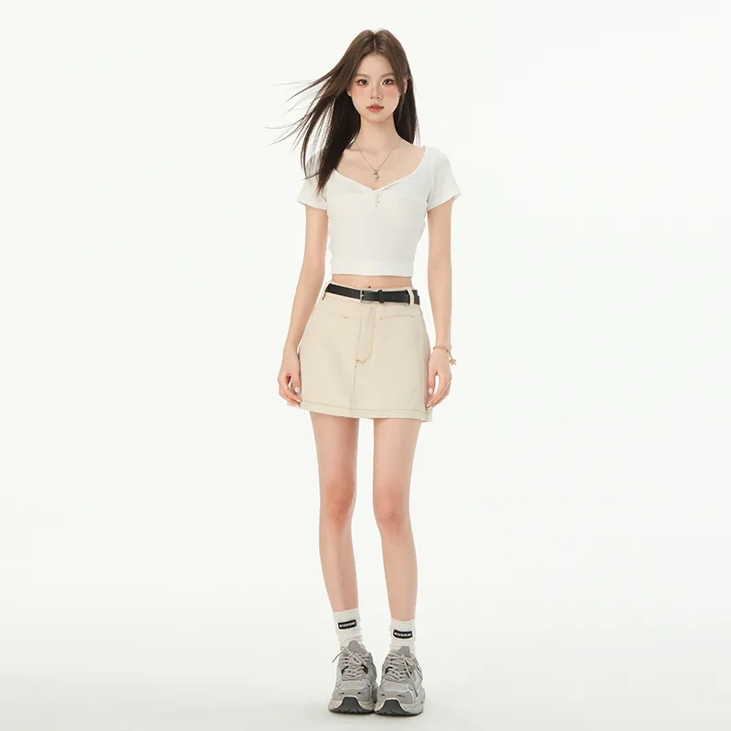 ZXZA Denim Short Skirts Women's-12
