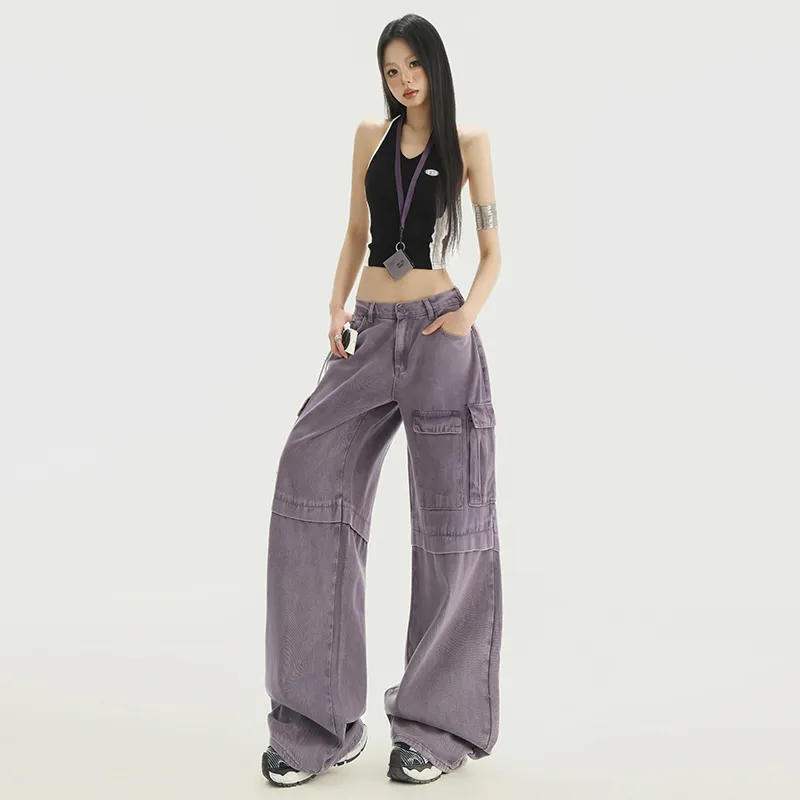 ZXZA Jeans Women's Purple Sweet Potato Color-2