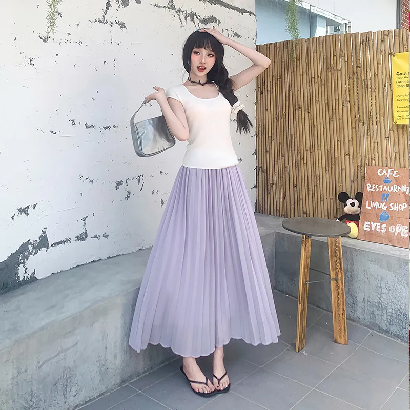ZXZA Casual Long Skirts Women's-13