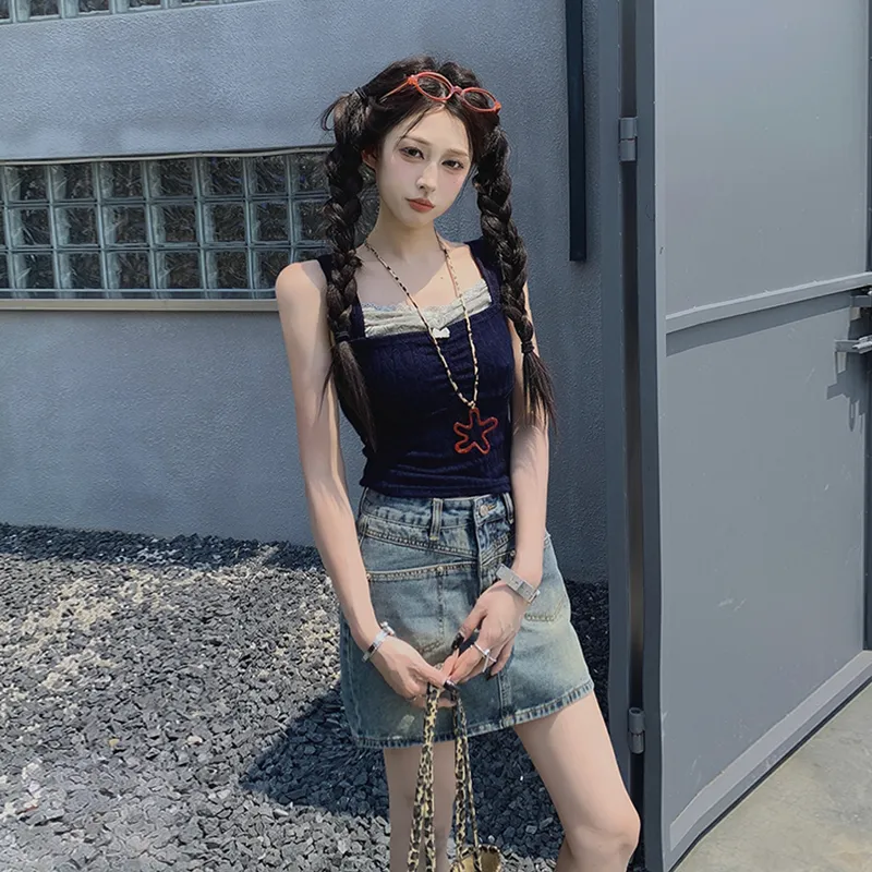 ZXZA Denim Short Skirts Women's-6
