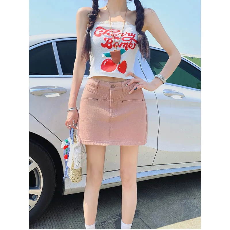 ZXZA Denim Short Skirts Women's-13