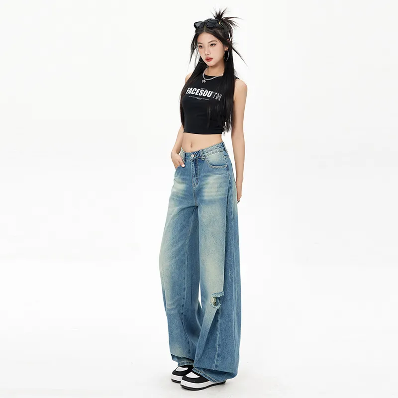 ZXZA Jeans Women's Vintage Blue-9