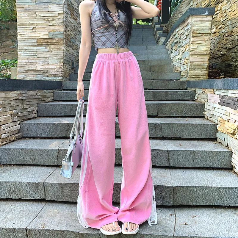 ZXZA Casual Pants Women's Barbie Pink-12