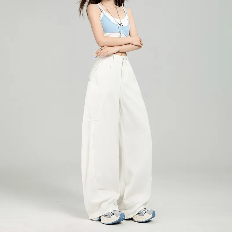 ZXZA Jeans Women's White-6