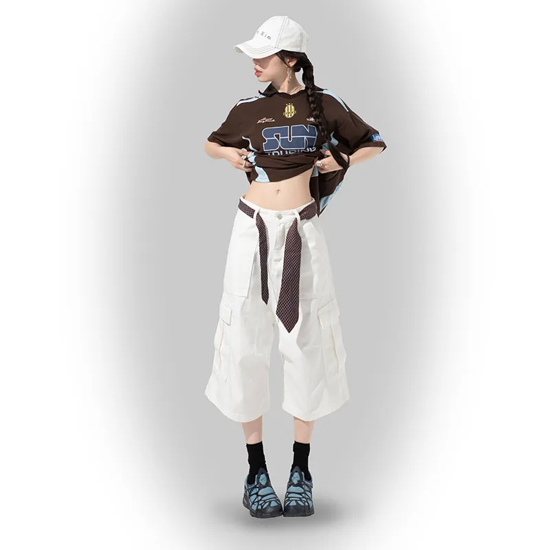 ZXZA Denim Shorts Women's White-4