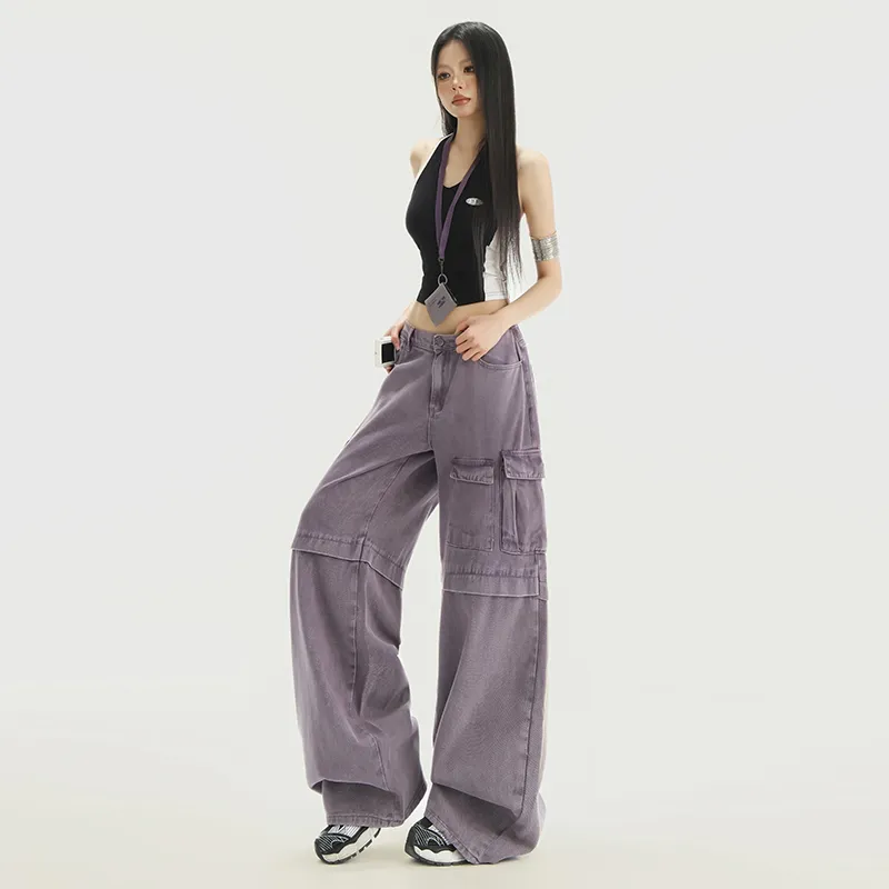 ZXZA Jeans Women's Purple Sweet Potato Color-10