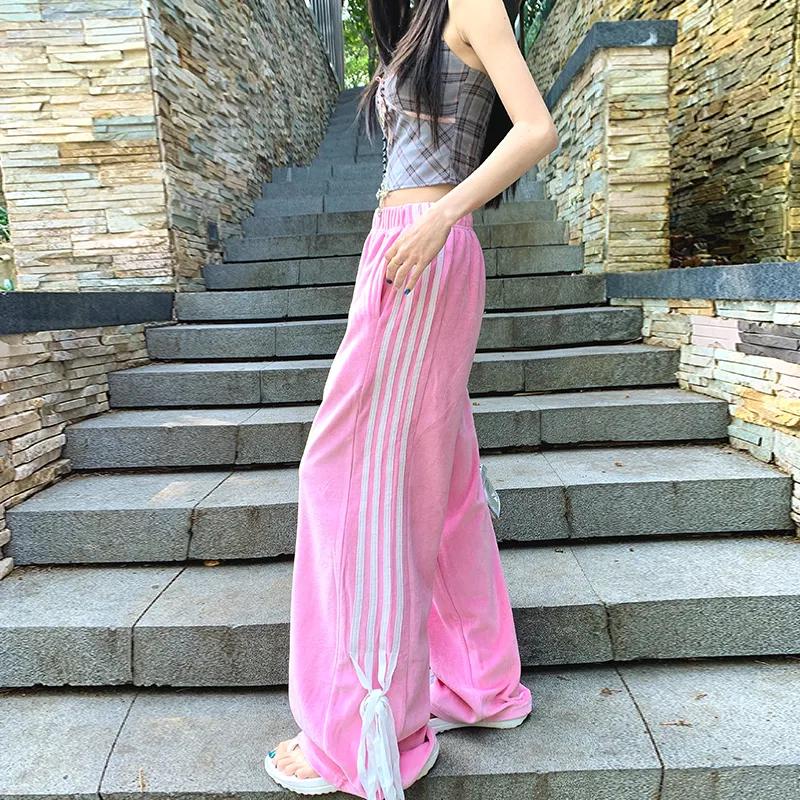 ZXZA Casual Pants Women's Barbie Pink-11