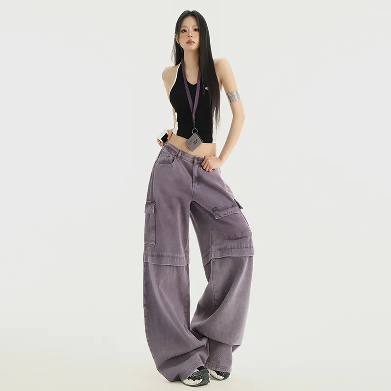 ZXZA Jeans Women's Purple Sweet Potato Color-9