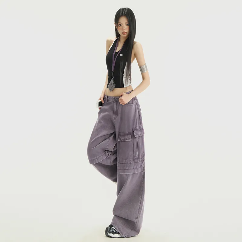 ZXZA Jeans Women's Purple Sweet Potato Color-11