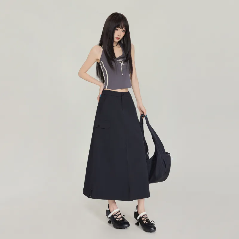 ZXZA Casual Long Skirts Women's-9