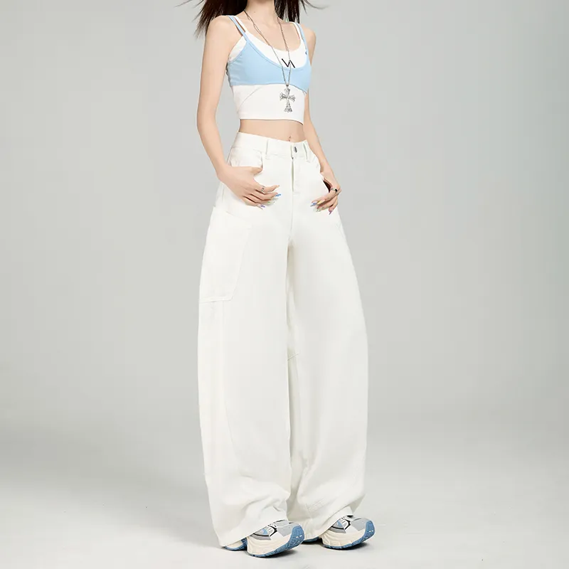 ZXZA Jeans Women's White-5