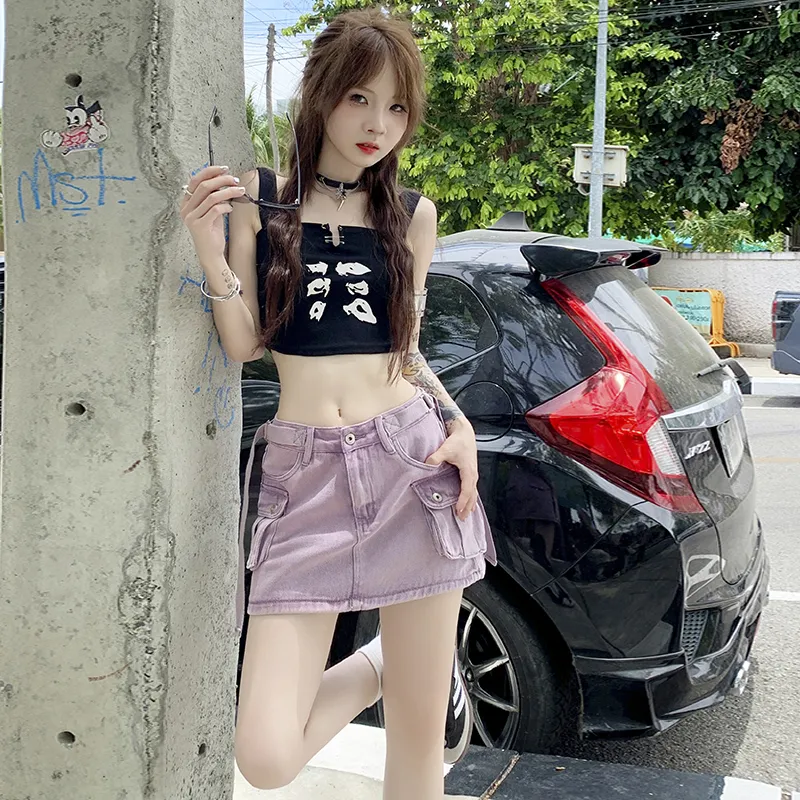 ZXZA Denim Short Skirts Women's-10