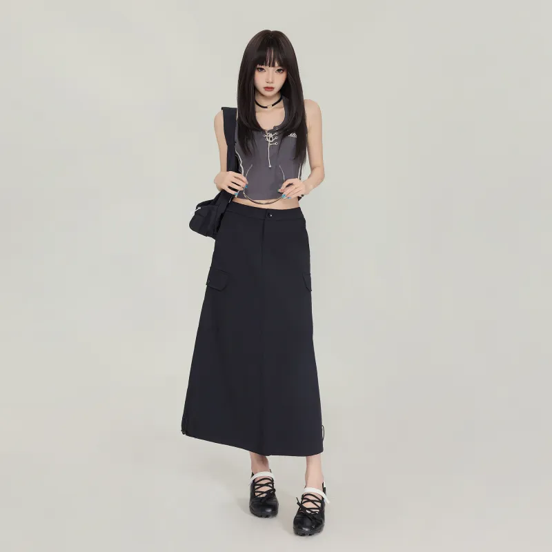 ZXZA Casual Long Skirts Women's-12