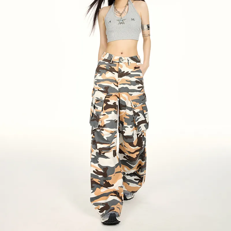ZXZA Jeans Women's Camouflage-5