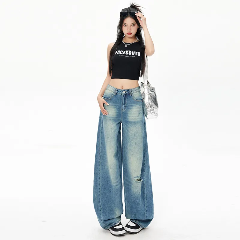 ZXZA Jeans Women's Vintage Blue-6