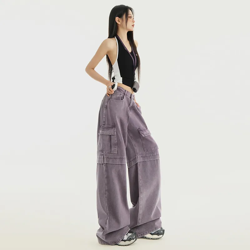 ZXZA Jeans Women's Purple Sweet Potato Color-13