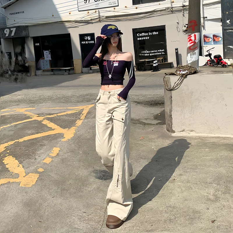 Vine Color Jeans Women's Coffee Pants-6